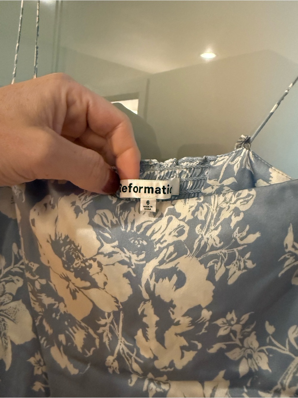 Reformation Powder Blue and White Floral Slip Dress - Picture 4 of 6